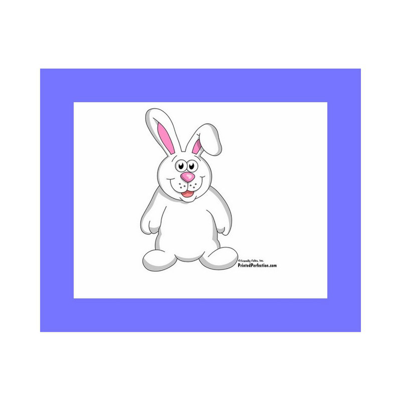 Personalized Bunny Rabbit Cartoon Caricature with a Mat, Ready to Frame, Yes