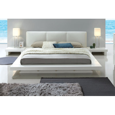 Alei Solid Wood Tufted Upholstered Platform Bed