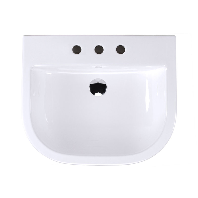 Piazza 23.62'' L Bathroom Sink, 8" Centers