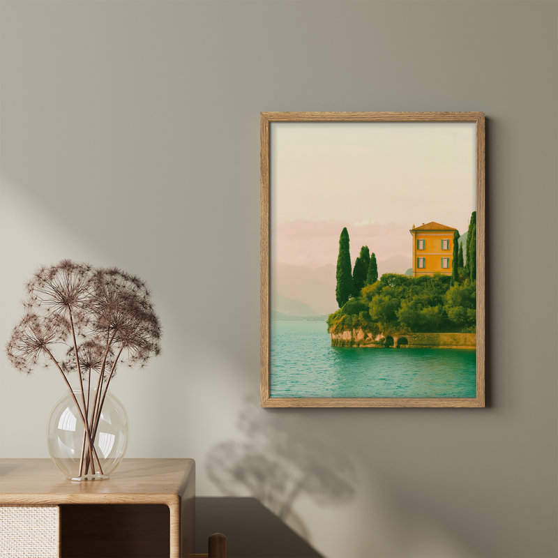 «Lakeside Villa», reproduction d'art encadrée pour la décoration de chambre à coucher ou de bureau, H 16 po x l 12 po