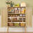 Storage Cabinet with Adjustable Shelf, Rattan Cabinet with 2 Doors