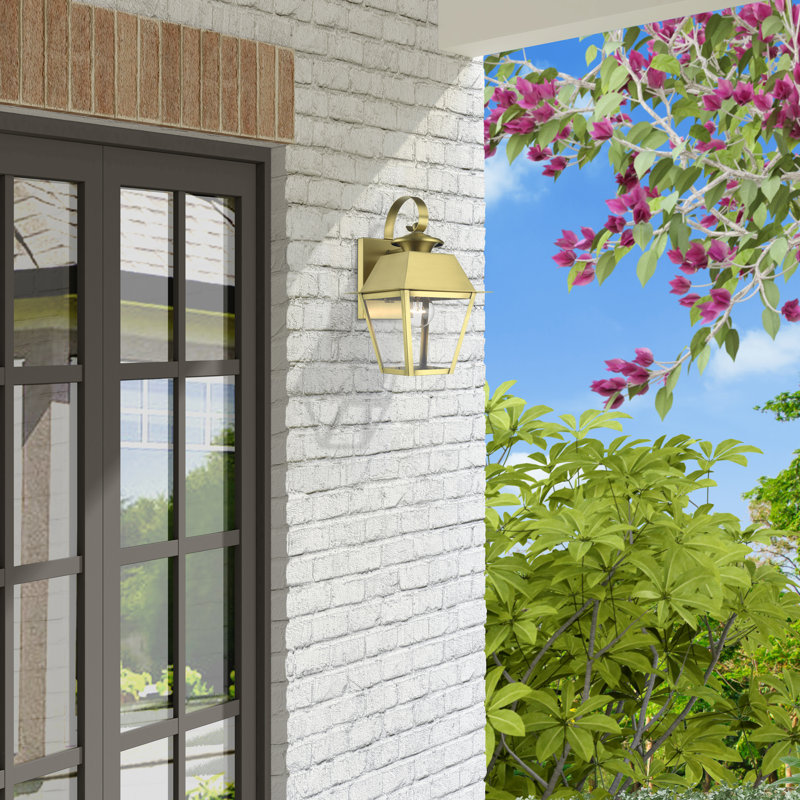 Fredderick 1 - Bulb 12.5" Outdoor Wall Lantern, Natural Brass