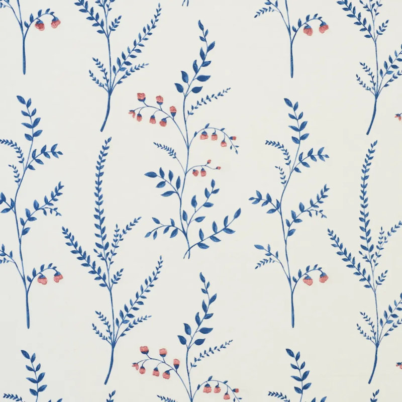 Cynthia Embroidered Print Fabric, Blue/ Medium Blue/ White