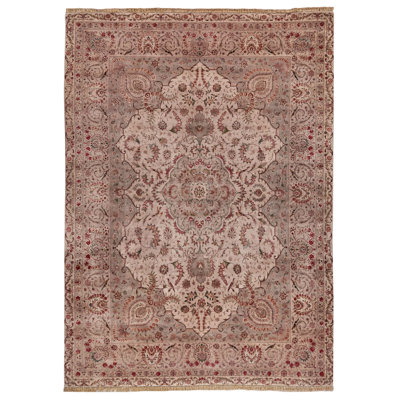 One-of-a-Kind 10' x 14' Wool Area Rug in Red/Beige/Light Green/Pink -  EXQUISITE RUGS, OAK-052494