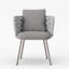 Ensemble 2 pièces de chaises de patio d'extérieur en aluminium tissé avec corde de style Mid-Century gris