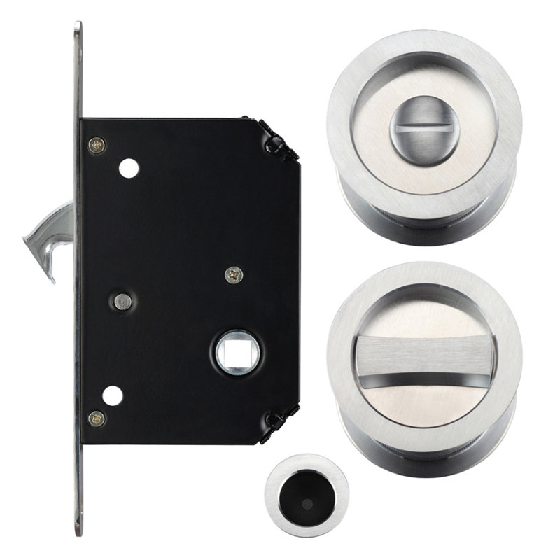 Pocket Door Hardware, Satin Chrome