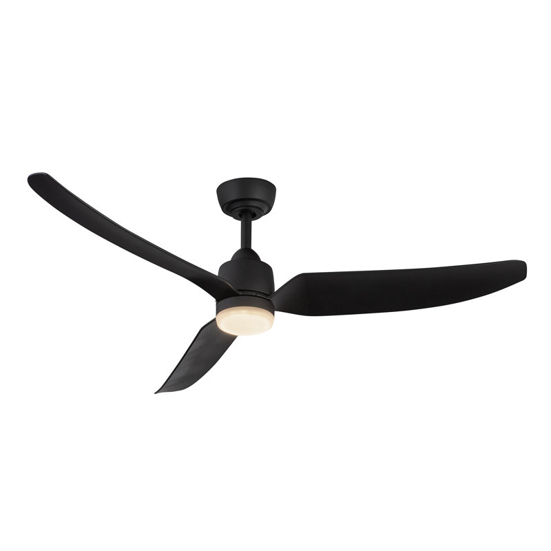 Hugo Smart Outdoor Downrod Ceiling Fan, Matte Black