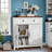 Barn Door Buffet Cabinet with Adjustable Shelves & Drawer-1281734509