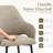 Modern Fabric Upholstered Dining ArmChair with Metal Legs, Ergonomic Back-1051973637
