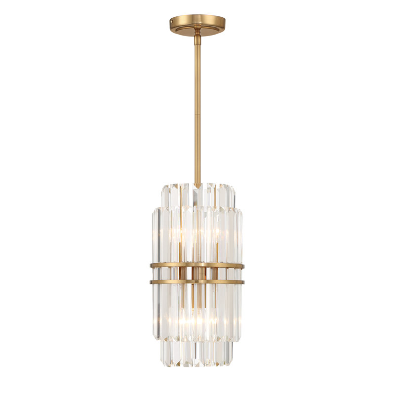 Luminaire suspendu 4 lumières Hayes, Laiton vieilli