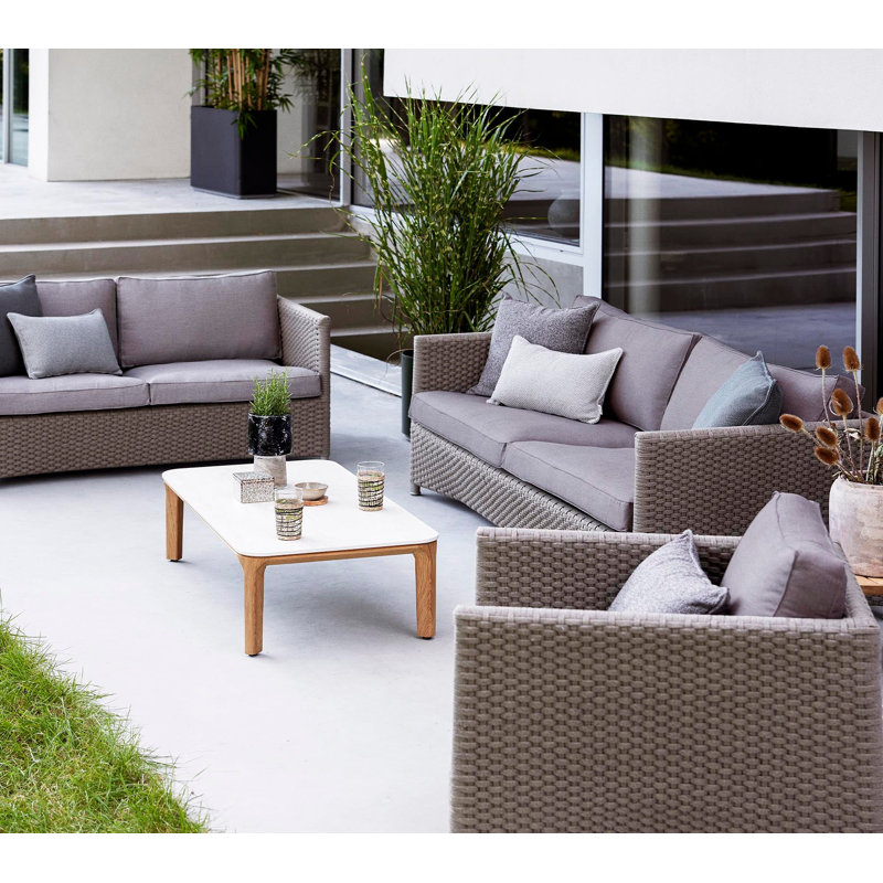 Aspect Outdoor Teak Coffee Table, Gray
