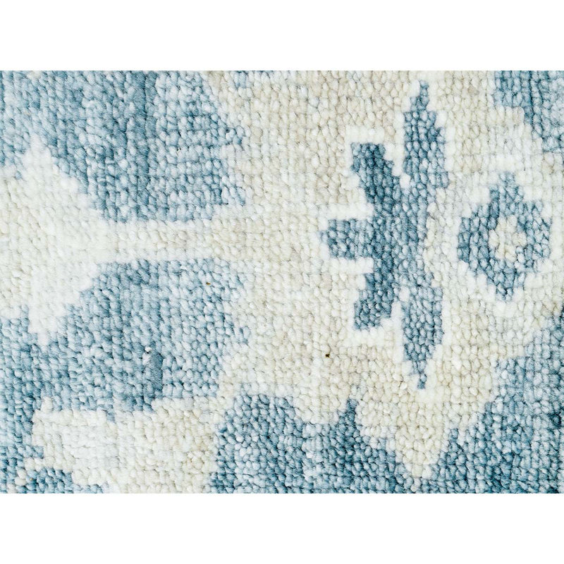 Tapis bleu denim et bleu clair noué à la main de haute qualité, Rectangle 8 pi x 10 pi