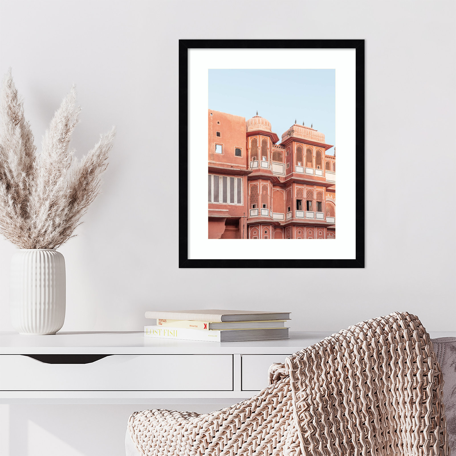 Daisey "Pink Palace" Print, Black, 21" H x 17" W