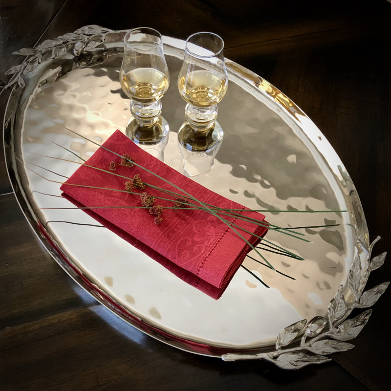 Amreena Stainless Steel Tray, 1.5" H x 14" W x 9" D