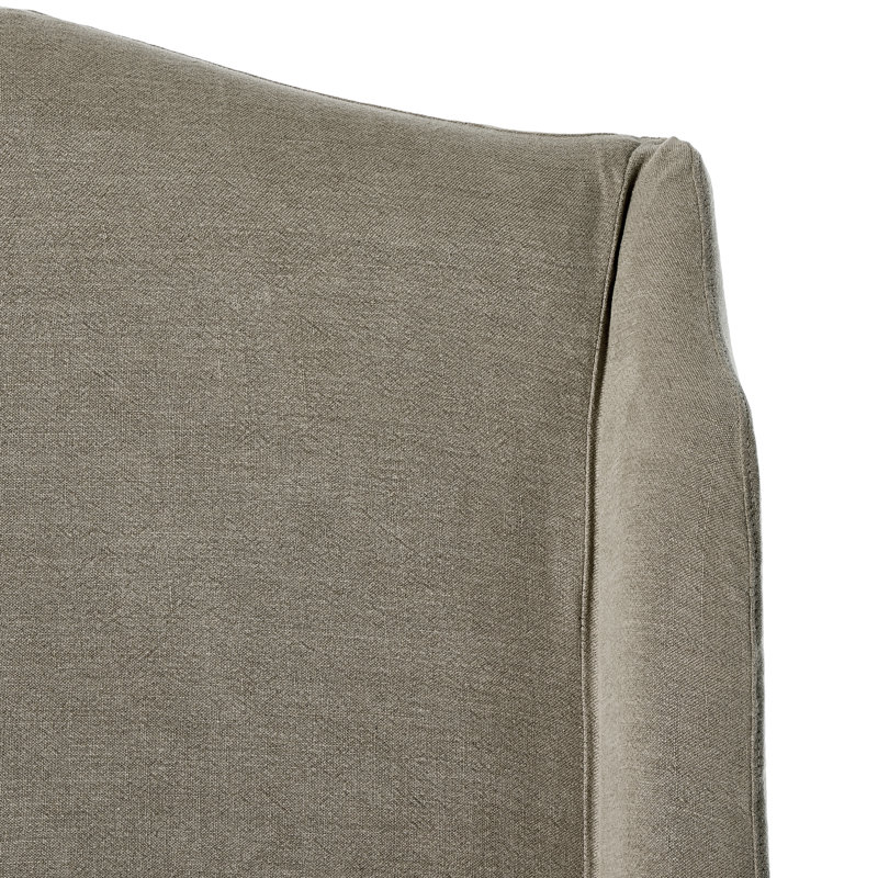 Meryl Upholstered Wingback Bed, Queen, Broadway Stone