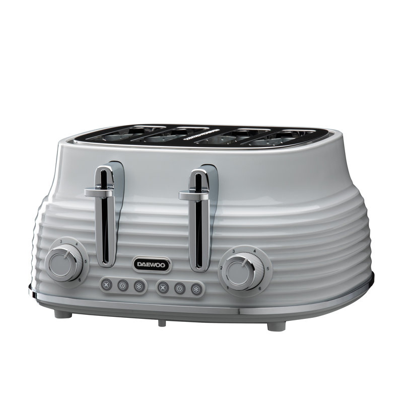 Daewoo Sienna 4 Slice Toaster With High Lift Handle Cream, Grey