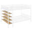 Lit superposé simple au-dessus d'un lit double en métal avec tablettes à 5 niveaux-118019219