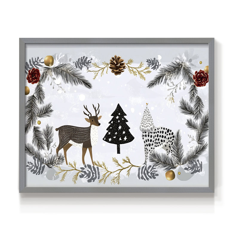 Chirstmas Art-CCLV -Framed Print - Restickable, Gris, H 22 po x l 28 po