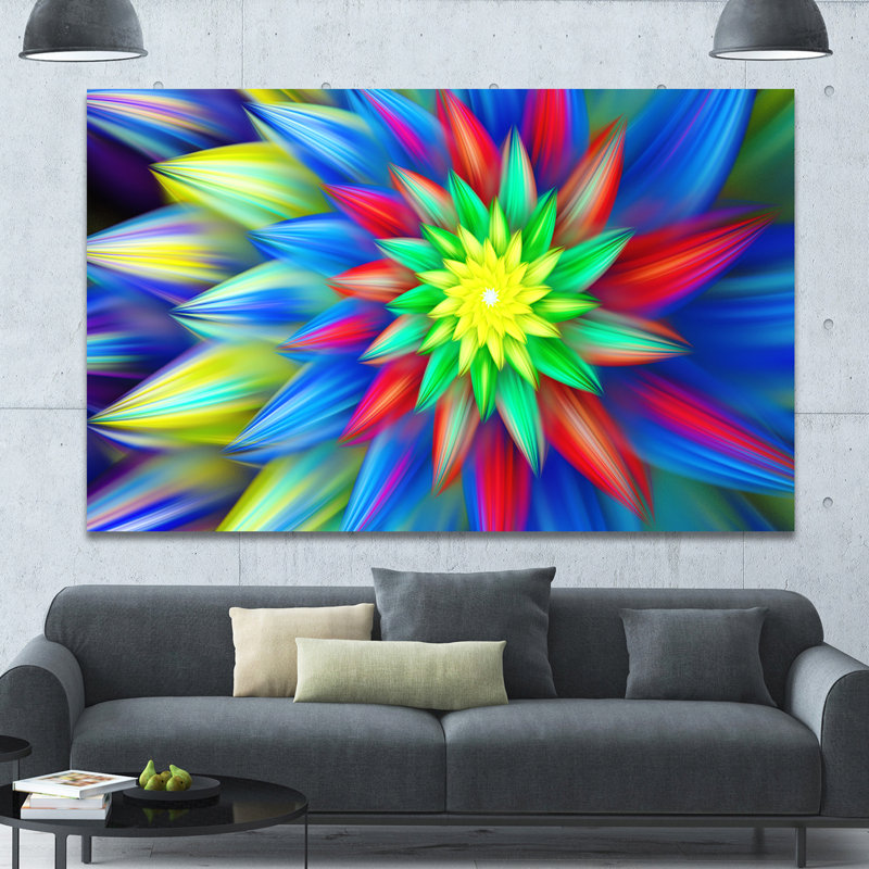 « danse of brillante multi-color fleur », impression sur toile, H 20 po x l 20 po x P 1 po