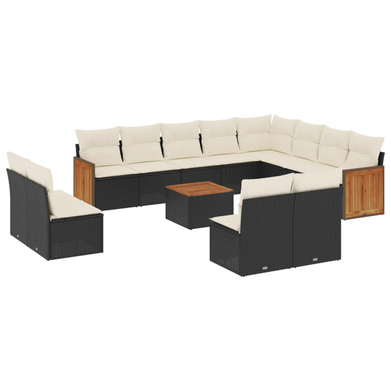 Ensemble de canapé de jardin Vidaxl - noir