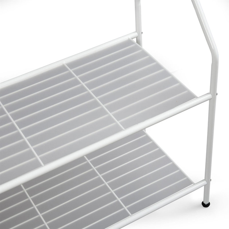 Aravind Clothes Rack Steel Clothing Rail With Two Shelves Hanging Hooks 5ft Height, White