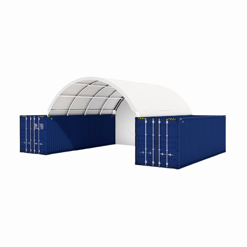 Abri pour auvent avec l 20 pi x P 40 pi avec panneau arrière fermé en PVC 15 oz, L 240 po x P 240 po