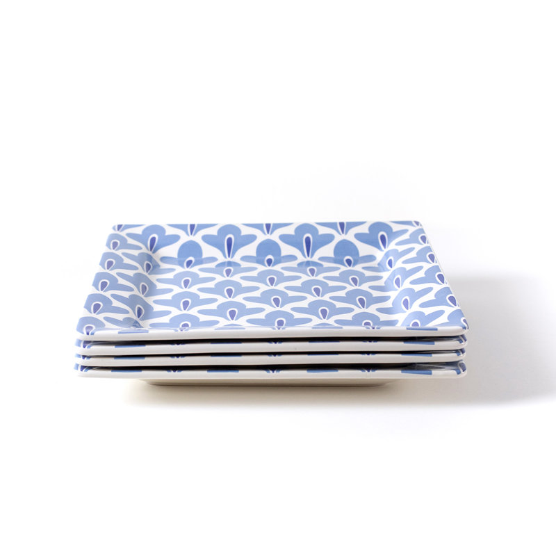 Ensemble de 4 assiettes carrées Iris