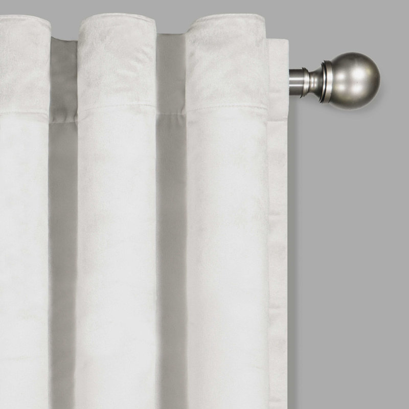 Snow Velvet Blackout Rod Pocket Curtain Panel, 50" W x 84" L
