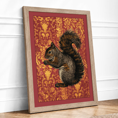 Ornate Squirrel Study Vintage - Framed Print