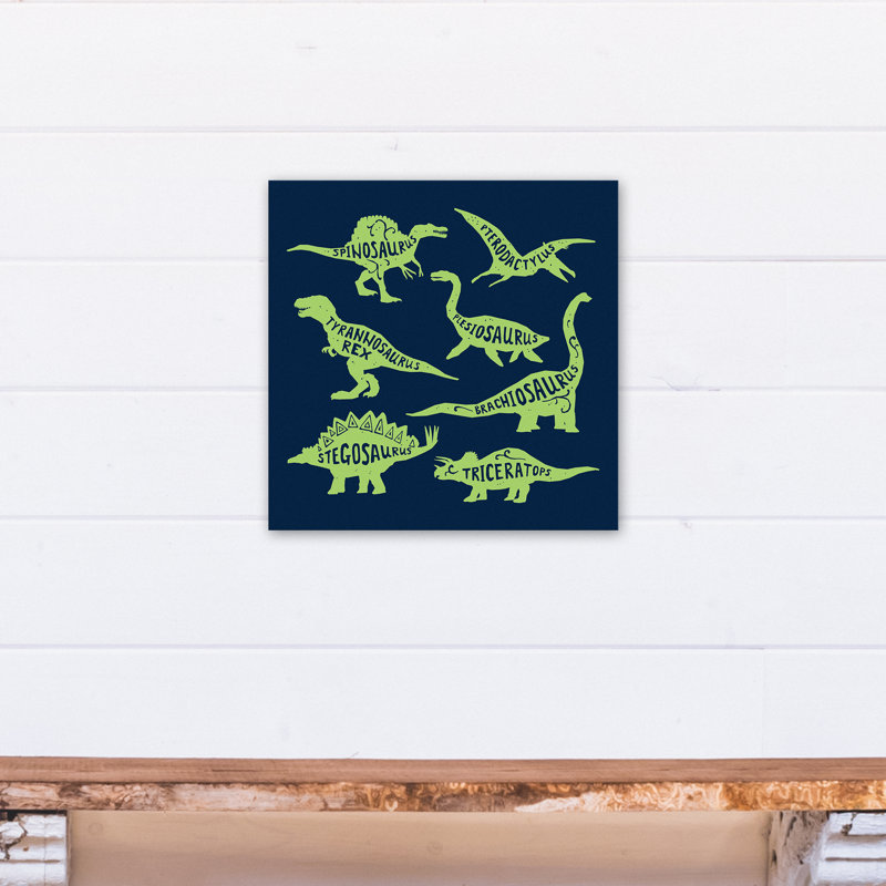 Art sur toile dino names Amapola, H 16 po x l 16 po x P 1,25 po, Marine / vert