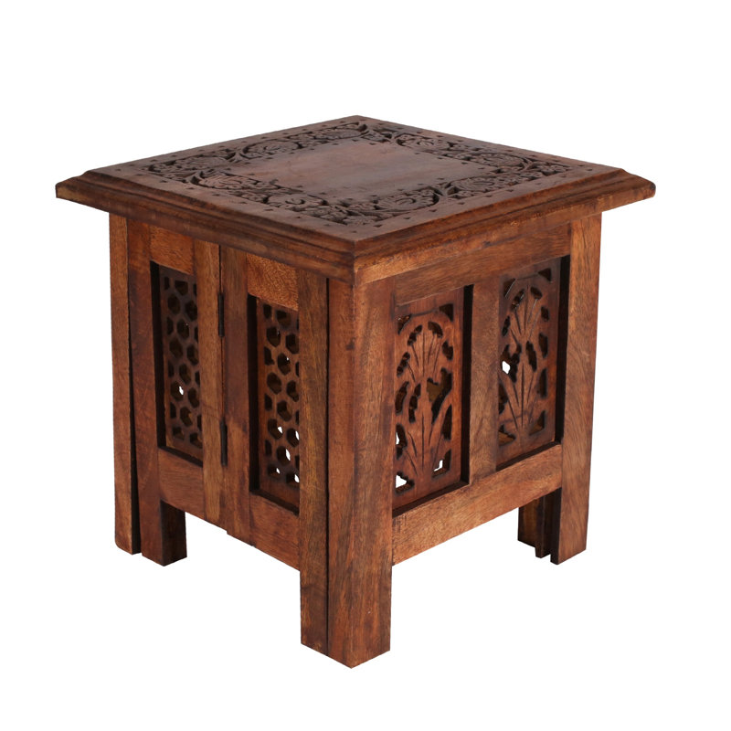 Abbey Four Leg Square Side Table, 31cm H x 30cm W x 30cm D, Mahogany