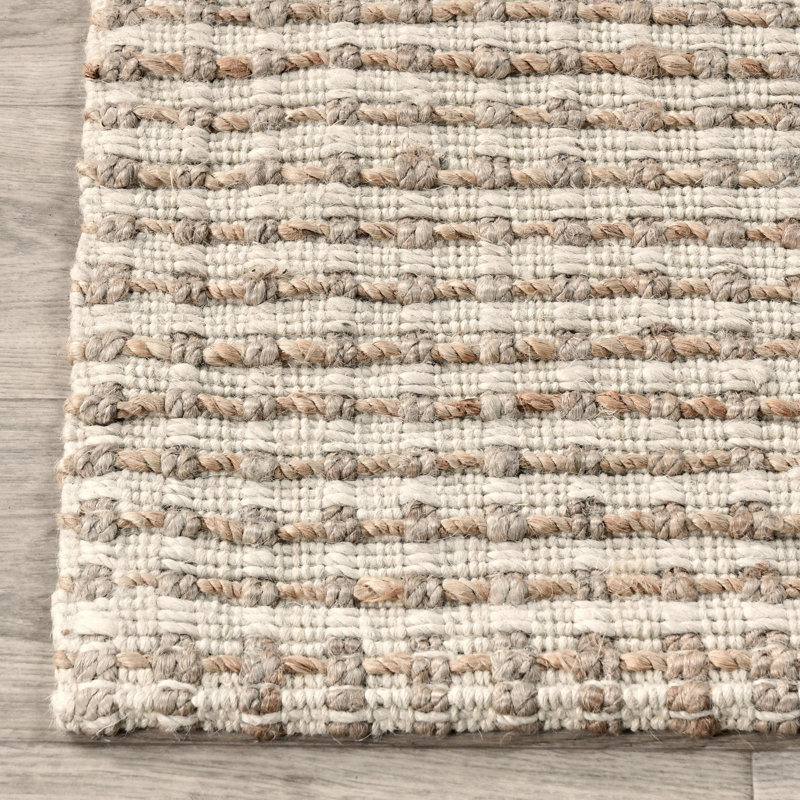Herringbone Hand Woven Dhurrie Jute Area Rug, Rectangle 8' x 10'