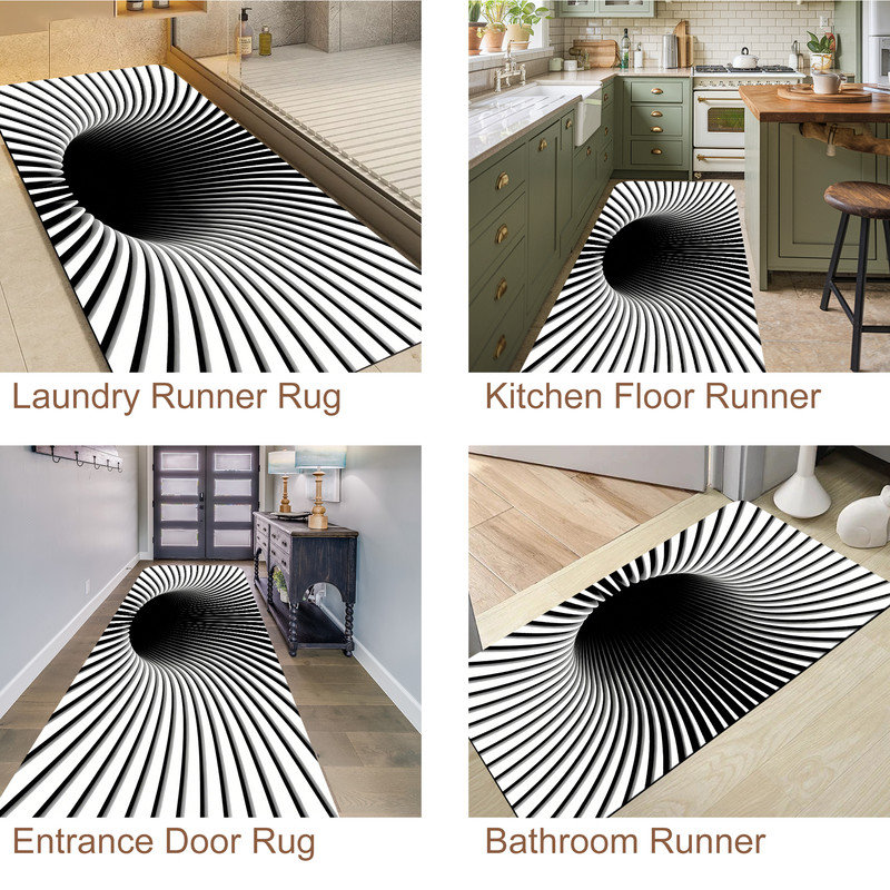  Tapis d'entrée antidérapant pour l'intérieur et l'extérieur, vortex 3D, 24 po x 36 po, 3D Vortex, 24"x36"