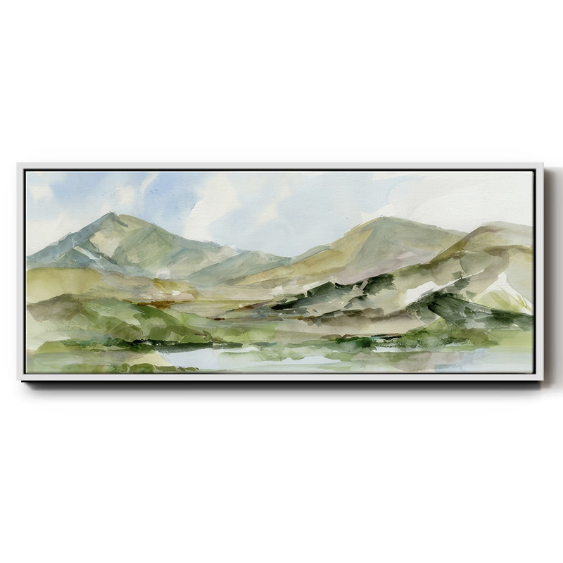 Serene Mountains II- Framed Canvas, 24" H x 60" W