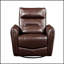 Luxueux fauteuil inclinable pivotant en cuir fleur avec structure en bois massif et mousse haute densité pour un confort ultime-2139973981