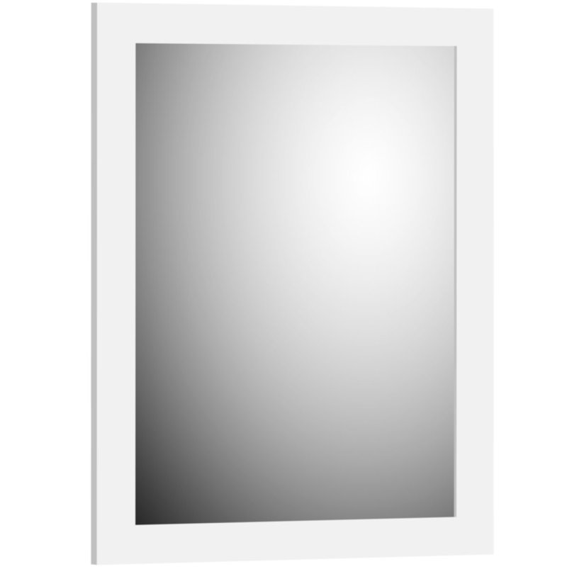 Lysette Wood Flat Wall Mirror, 30'' W x 32'' H, Satin White