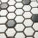 Metro 1" Hex Matte White with Black Dot 10-1/4" x 11-7/8" Porcelain Mosaic Tile