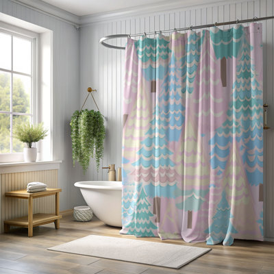 Rideau de douche standard 1 pièce Preppy