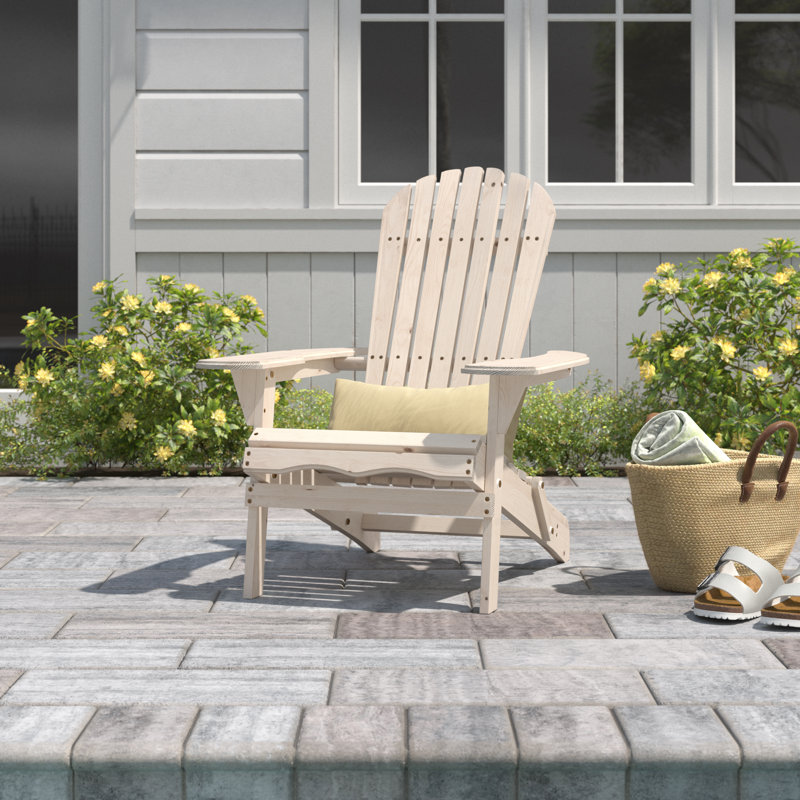 Chaise Adirondack confortable et robuste en bois massif Shreya