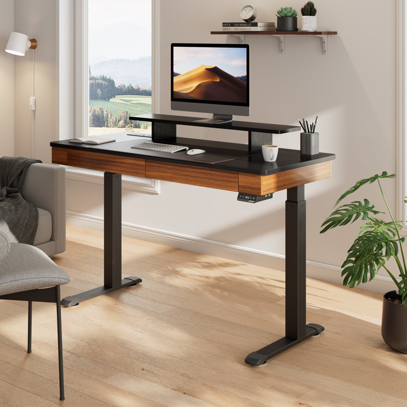 Bureau debout électrique à hauteur ajustable Stonington, Brun, H 48 po x l 55 po x P 24 po