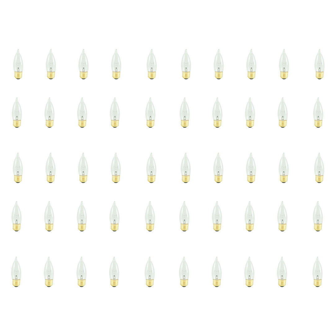 40 Watt, CA10 Incandescent Dimmable Light Bulb, (2700K) Base (Set of 50) Bulbrite Industries 