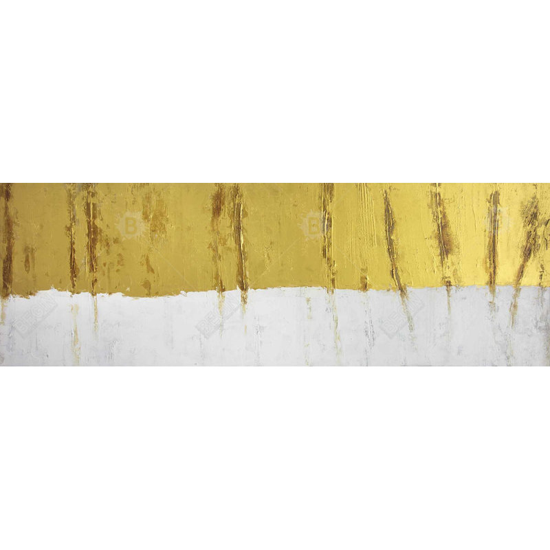 Rayure dorée - toile encadrée, H 20 po x l 60 po