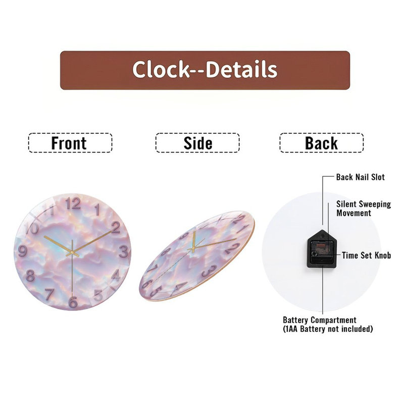 Horloge murale avec horloge murale 12 po
