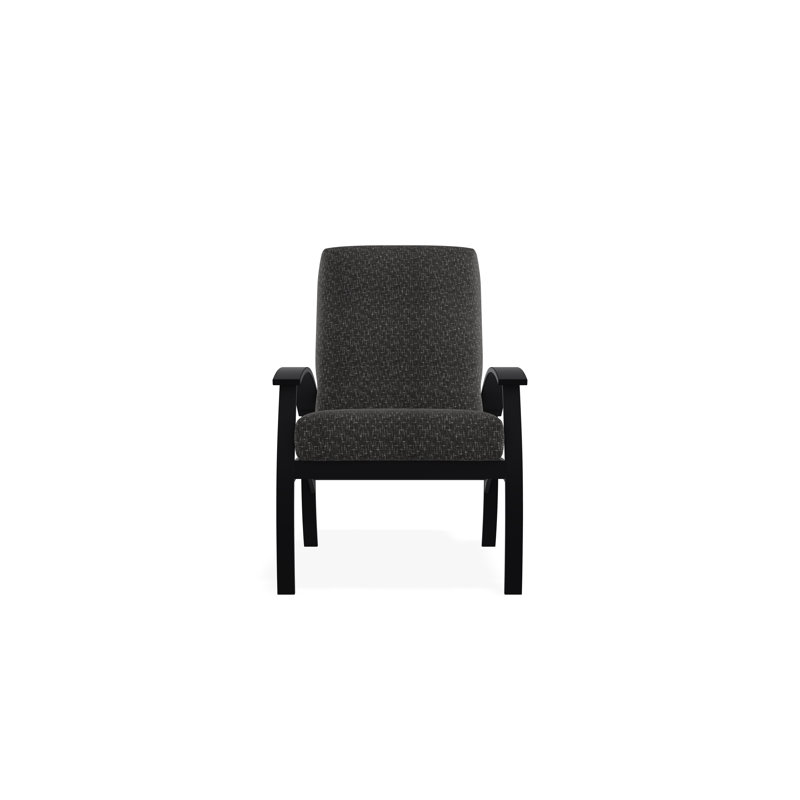 Chaise avec accoudoirs à coussin profond Belle Isle, Charbon H Voici, Noir