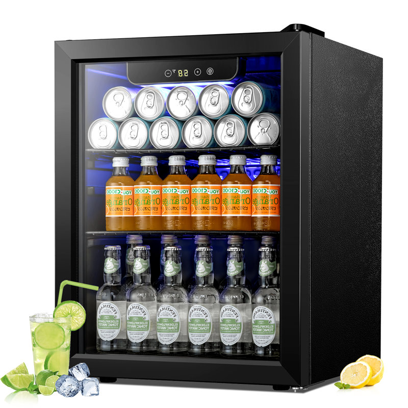 Refroidisseur à boissons en verre Electactic de 1,7 pi³, peut contenir 68 canettes, température réglable (40 à 61 ° F), compresseur silencieux et tablettes en métal, contrôle numérique de la température, parfait pour la bière, les boissons gaze