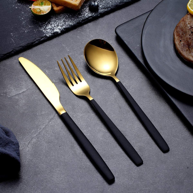 Everly Quinn Junies Stainless Steel Flatware Set - Service for 4