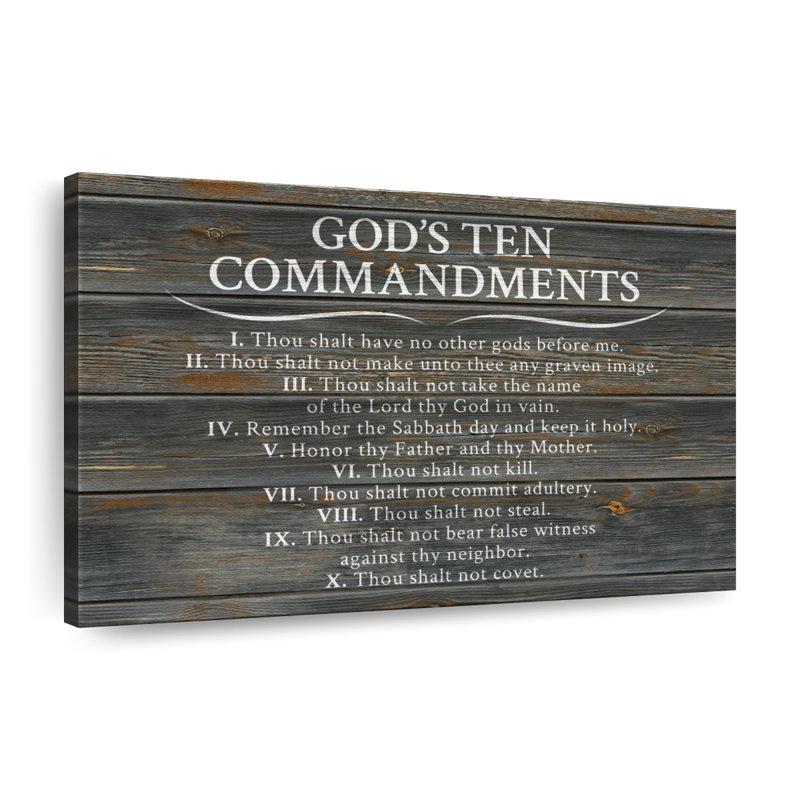 " Ten Commandments ", 8" H x 12" W x 1" D