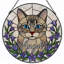 Vitrail de vitrail pour chat H 7,8 po-1133698466