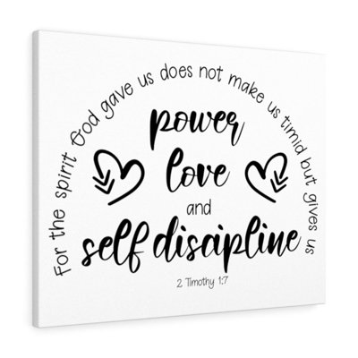 Power, Love and Self-Discipline 2 Timothy 1:7 Christian Wall Art Bible Verse Print Ready to Hang -  Express Your Love Gifts, 3404480890