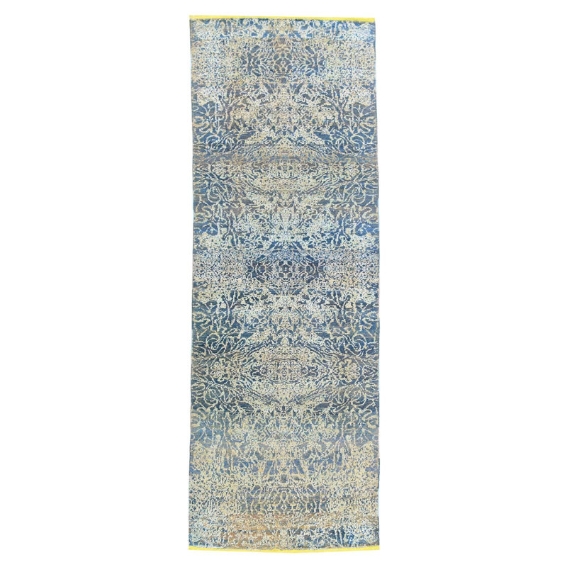 Blue Alchemy Transitional Wool Silk Blend Runner - 2'11" x 10'3"
